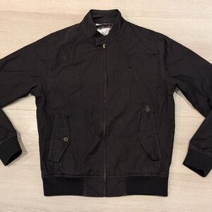 Vtg Volcom Black Harrington Style Zip Bomber Corpo Class Jacket